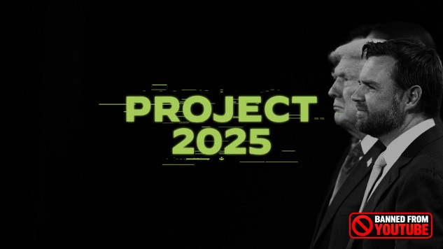 Trump p[icture with project 2025 written